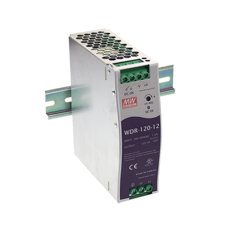 Fuente de Poder Industrial de 120W, salida 24 Vcc, para montaje en Rie