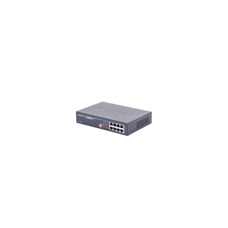 Switch PoE no Administrable, 8 Puertos 10/100/1000 Mbps con 4 Puertos