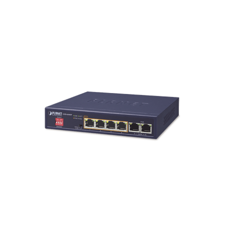 Switch No Administrable 4 Puertos 10/100/1000T 802.3at PoE  2 Puertos