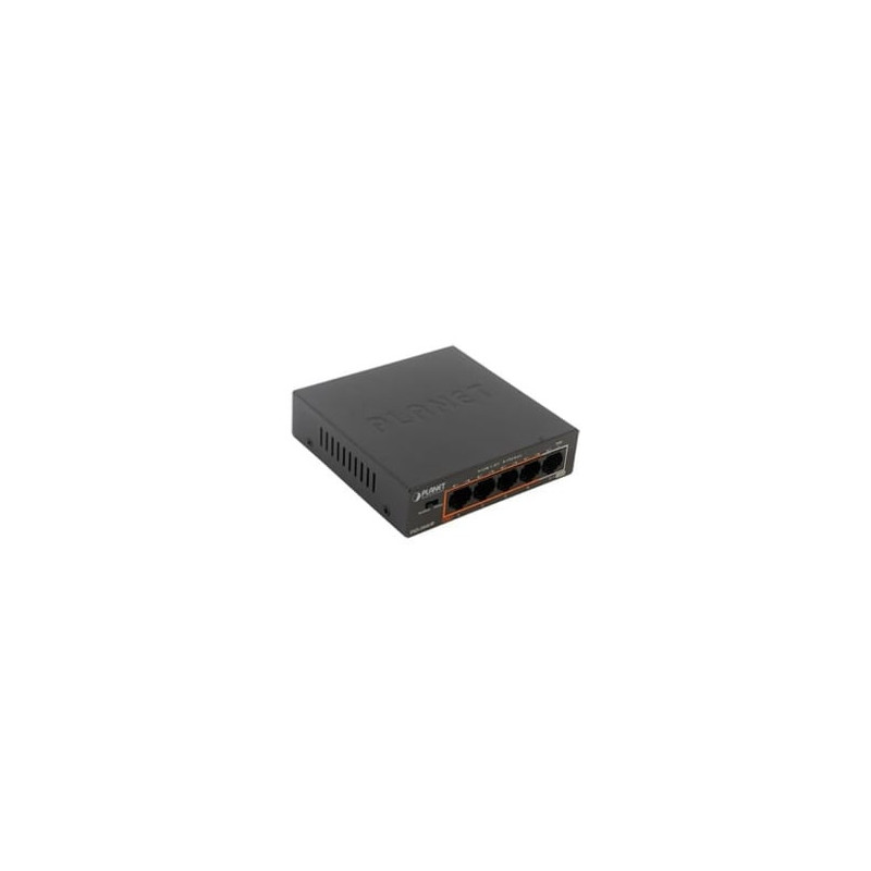 Switch PoE 802.3af/at distancia 250 m  4 puertos  1 puerto 10/100 de U