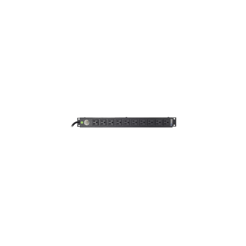 Tomacorriente Horizontal (PDU) de 10 Contactos (NEMA 5-15R) Rack 19 1U