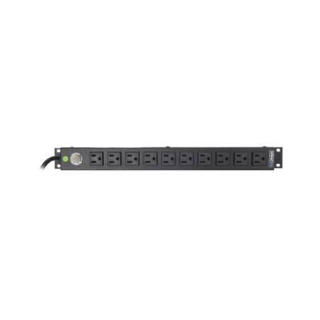 Tomacorriente Horizontal (PDU) de 10 Contactos (NEMA 5-15R) Rack 19 1U