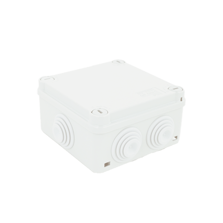 Caja de derivación de PVC Auto-extinguible con 6 entradas, tapa y torn