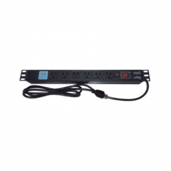 Tomacorriente Horizontal (PDU) de 6 contactos (NEMA 5-15R)  2 USB para