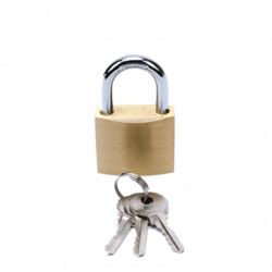 Candado de Latón Cuerpo 40 x 40 mm Con 3 Llaves. Diam. de Perno: 6.2 m
