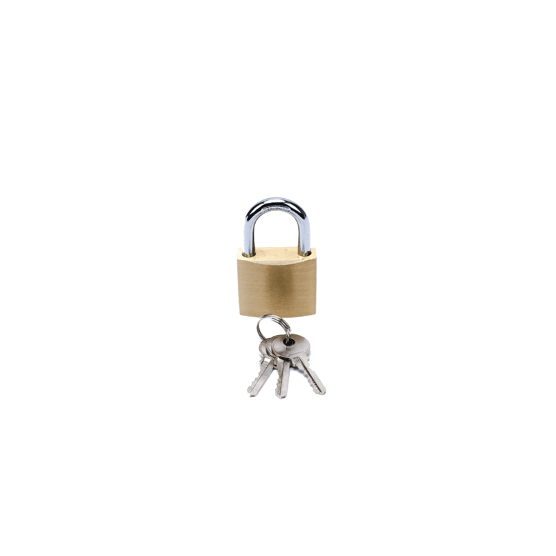 Candado de Latón Cuerpo 40 x 40 mm Con 3 Llaves. Diam. de Perno: 6.2 m