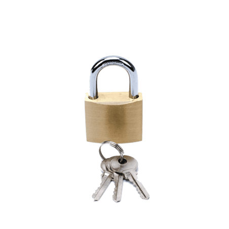 Candado de Latón Cuerpo 40 x 40 mm Con 3 Llaves. Diam. de Perno: 6.2 m
