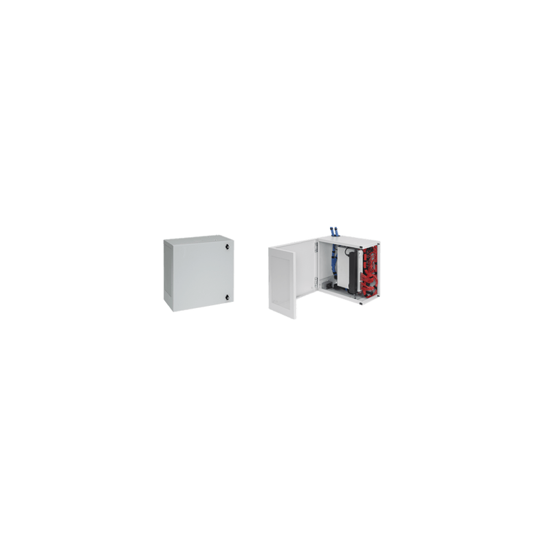 Gabinete de Montaje en Pared L-Box, 610 x 610 x 313 mm, de Acero, 6 UR