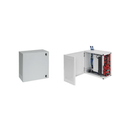 Gabinete de Montaje en Pared L-Box, 610 x 610 x 313 mm, de Acero, 6 UR
