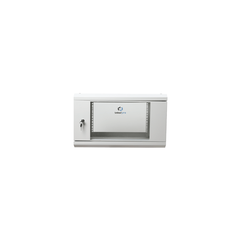 Gabinete de Pared de 6U con Puerta de Cristal Templado, 455 mm de Prof