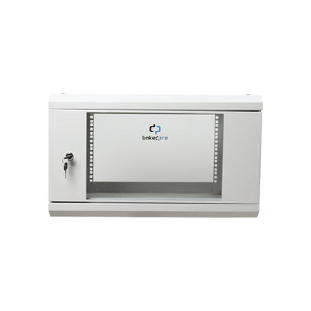 Gabinete de Pared de 6U con Puerta de Cristal Templado, 455 mm de Prof
