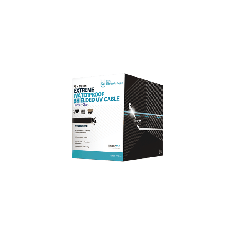 Bobina de cable de 305 m, Cat5e, color negro, sin blindar, para aplica