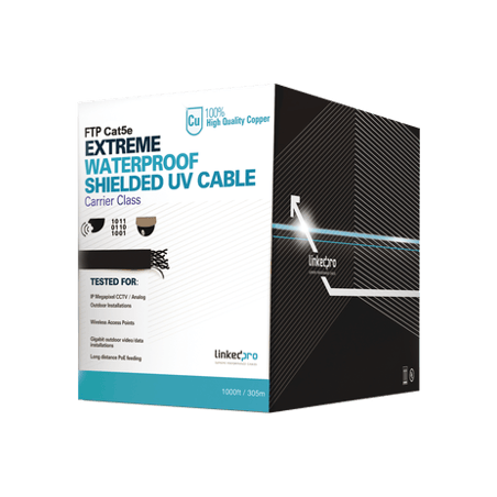 Bobina de cable de 305 m, Cat5e, color negro, sin blindar, para aplica