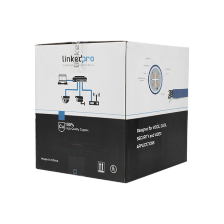 Bobina de cable de 305 metros Cat6 Blindado F/UTP, CM, CALIBRE 23 ALTO
