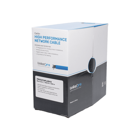 Bobina de cable de 305 metros Cat6, CM, CALIBRE 23 ALTO RENDIMIENTO, E