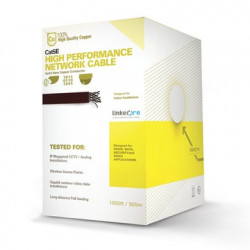 Bobina de cable de 305 m, ( 1000 ft ),  Cat5e, alto rendimiento, color