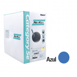 Bobina de cable UTP 305 m. de Cobre, NetKey, Azul, Categoría 5e (24 AW