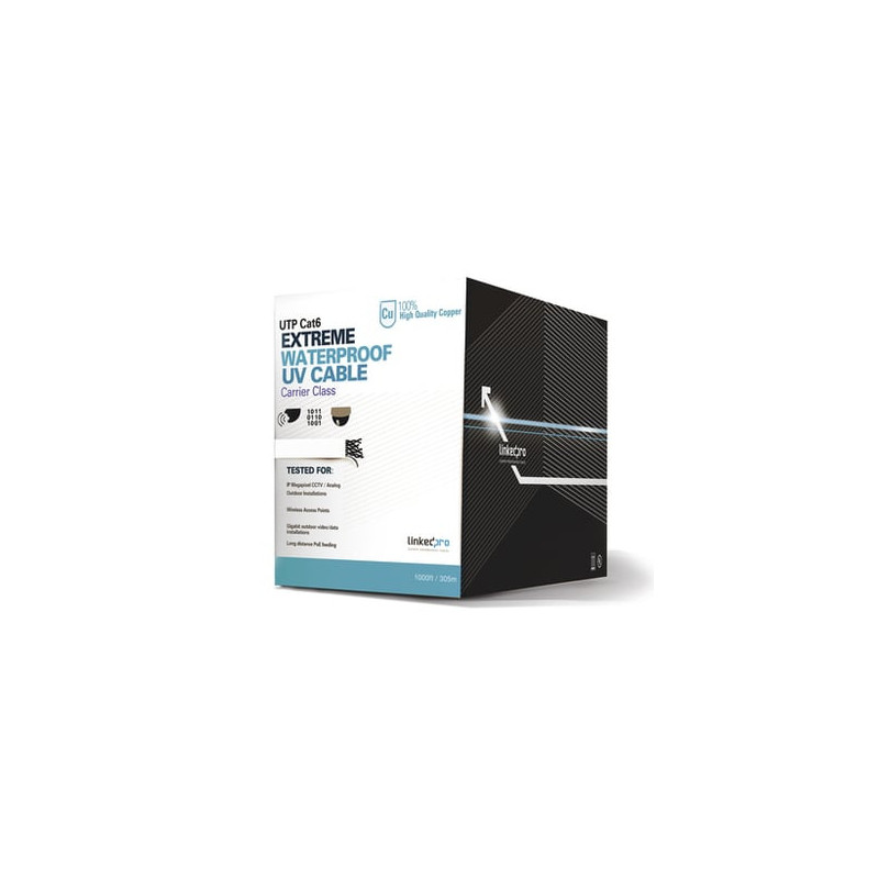 Bobina de cable UTP 305 Metros Cat6, Calibre 23, CLIMAS EXTREMOS, Colo