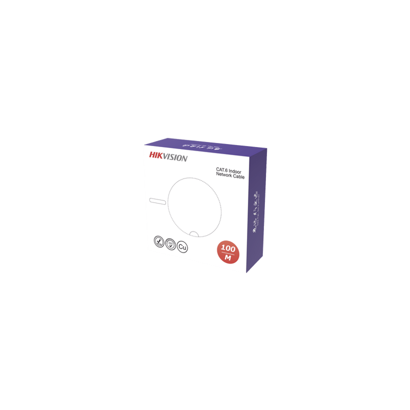 Bobina de Cable UTP 100 Mts / Cat 6 (23 AWG) / Color Blanco / PVC (CM)