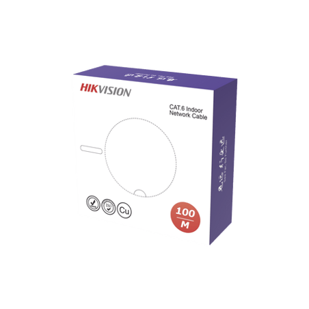 Bobina de Cable UTP 100 Mts / Cat 6 (23 AWG) / Color Blanco / PVC (CM)