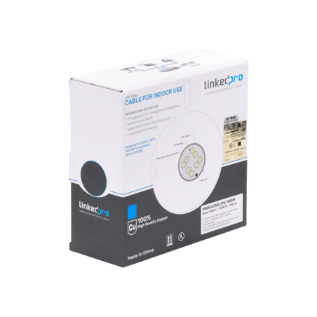 Bobina de cable de 100m, Cat5e, 24 AWG, color Gris, UL, para aplicacio