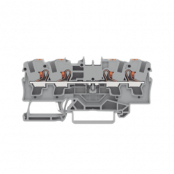Borna de paso para 4 conductores; con tecla; 4 mm²; con orificio de pr