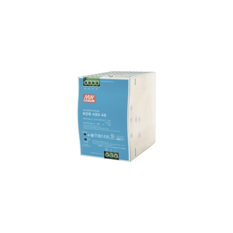 Fuente de Poder Industrial de 480W, salida 48 Vcc, para montaje en rie