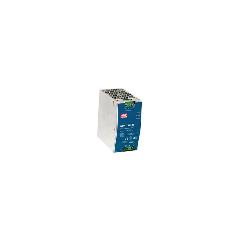 Fuente de Poder Industrial de 240W, salida 48Vcc, 5A, para montaje Rie