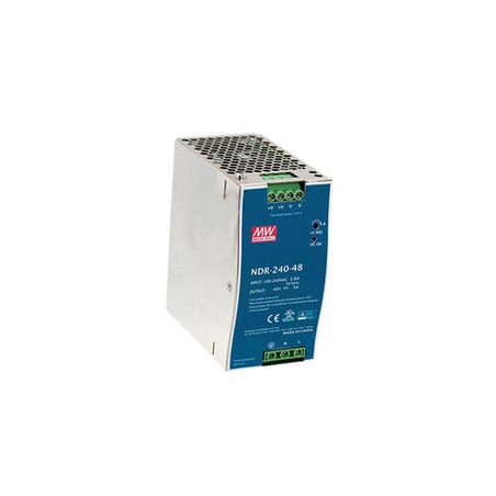 Fuente de Poder Industrial de 240W, salida 48Vcc, 5A, para montaje Rie