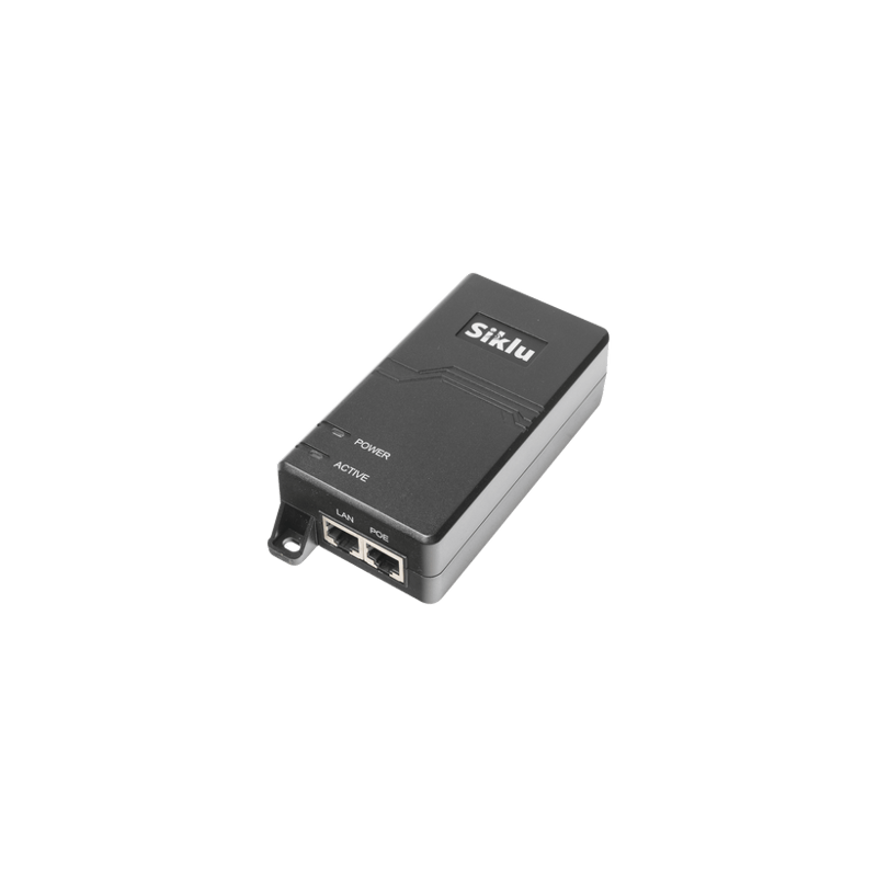 Inyector PoE Pasivo, 1 Gbps, 60 W, 55 Vcc, 100-240 Vca, Cable CA