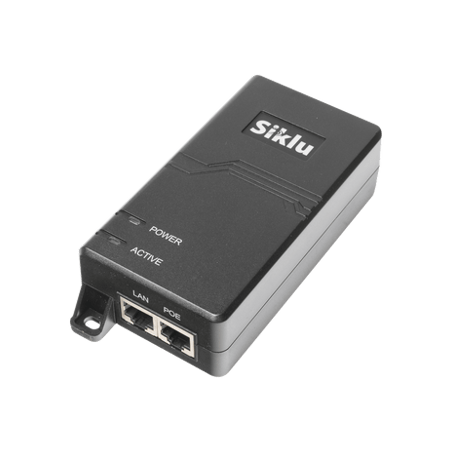 Inyector PoE Pasivo, 1 Gbps, 60 W, 55 Vcc, 100-240 Vca, Cable CA