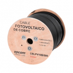 Carrete de 500 Metros / Cable Fotovoltaico Negro / 6mm² (10AWG) / Mate