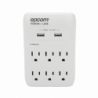 Multicontacto de Pared 110 Vca / Supresor de Picos 1080 Joules / 6 x N