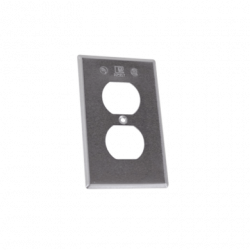 Tapa rectangular para contacto dúplex de aluminio tipo RR a prueba de