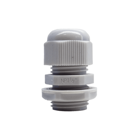 Conector Plástico Blanco Tipo Glándula para Rosca NPT 1/2