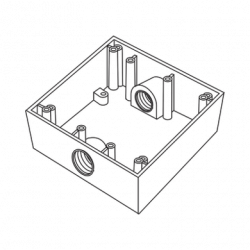 Caja Cuadra de 3/4 a Prueba de  Intemperie/ Cuenta con 2 salidas.