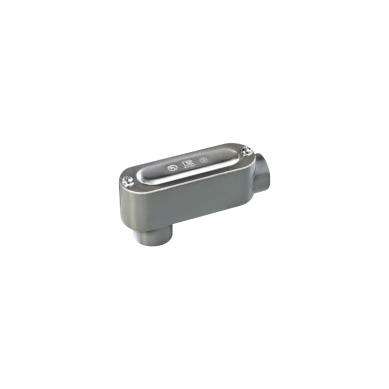 Caja oval roscada tipo LB de 2 1/2 corta (63.5 mm) incluye tapa y torn