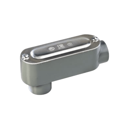 Caja oval roscada tipo LB de 2 1/2 corta (63.5 mm) incluye tapa y torn