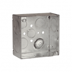 Caja Cuadrada Galvanizada de 4 x 4/ Profundidad de 2 1/8 /8 Entradas 1