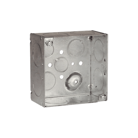Caja Cuadrada Galvanizada de 4 x 4/ Profundidad de 2 1/8 /8 Entradas 1