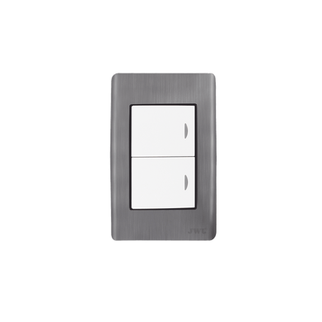 Apagador Doble de 10 A/ 127 V CA  60 Hz /  Placa de Acero.