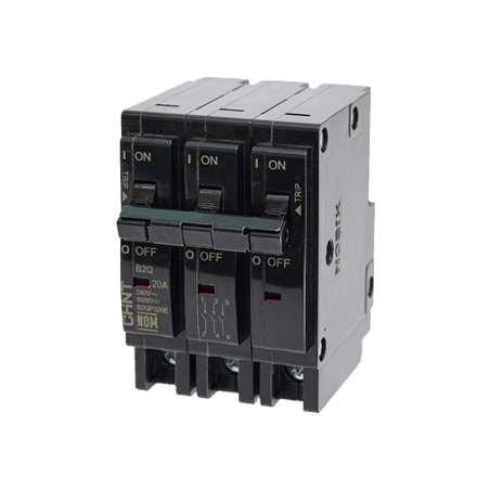 MCB - Interruptor Termomagnético Enchufable, Serie: B2Q, 3P, 15A, 240V
