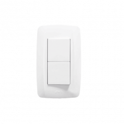 Apagador Dúplex de 10 A/ 127 V CA  60 Hz /  1 1/2 Módulos / Color Blan
