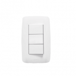 Apagador Triple Sencillo de 10 A/ 127 V CA  60 Hz / Color Blanco.