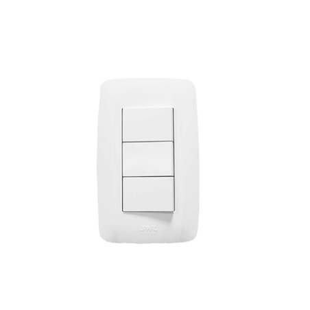 Apagador Triple Sencillo de 10 A/ 127 V CA  60 Hz / Color Blanco.