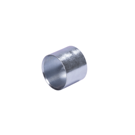 Cople 1/2 (13mm) pared gruesa con rosca galvanizado etiqueta amarilla