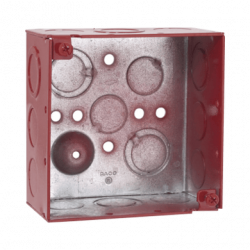 Caja Cuadrada Galvanizada  de 4 /Profundidad de 2 1/8 / Cuenta con 11
