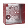 Caja Cuadrada Galvanizada  de 4 /Profundidad de 2 1/8 / Cuenta con 11