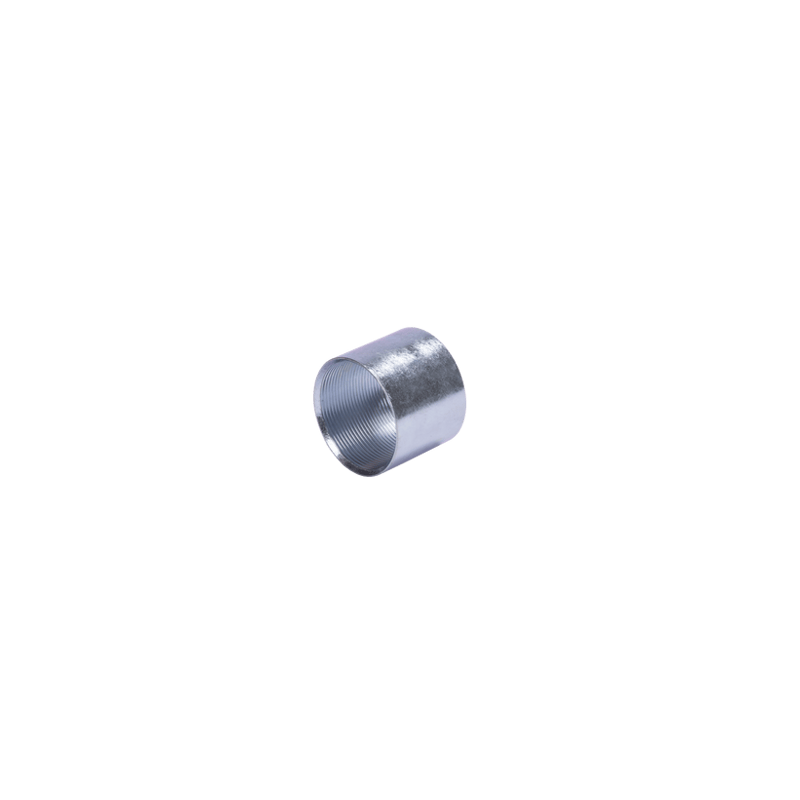 Cople 2 1/2 (63mm) pared gruesa con rosca galvanizado etiqueta amarill