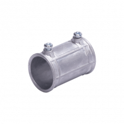 Cople 1 1/2 (38mm) con tornillo pared delgada galvanizado etiqueta ver